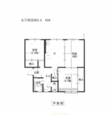 静岡市駿河区丸子、マンションの間取り画像です