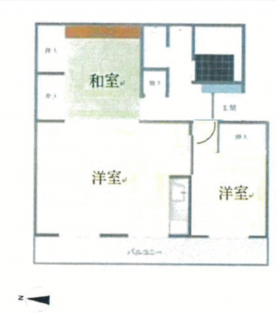 静岡市駿河区丸子、マンションの間取り画像です