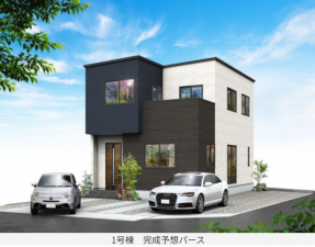 静岡市駿河区下川原、新築一戸建ての完成予想図（外観）画像です