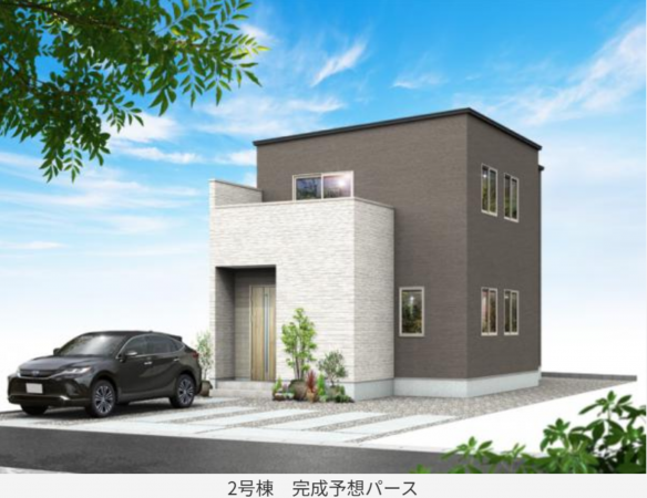 静岡市駿河区下川原、新築一戸建ての完成予想図（外観）画像です