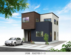 静岡市駿河区下川原、新築一戸建ての完成予想図（外観）画像です