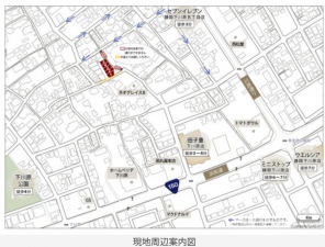 静岡市駿河区下川原、新築一戸建ての地図画像です