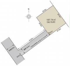 静岡市駿河区登呂、土地の間取り画像です