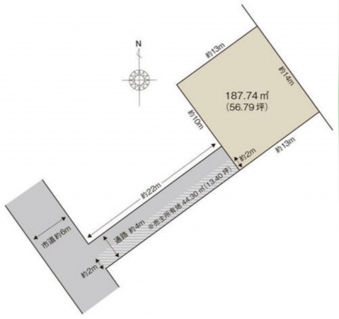 静岡市駿河区登呂、土地の間取り画像です