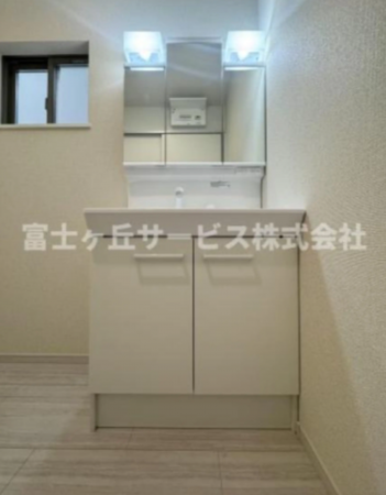 静岡市駿河区中島、新築一戸建ての洗面画像です