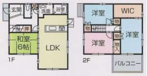 静岡市駿河区中島、中古一戸建ての間取り画像です