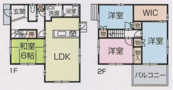 静岡市駿河区中島、中古一戸建ての間取り画像です