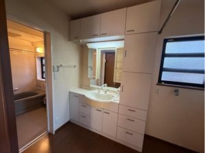 静岡市駿河区池田、中古一戸建ての洗面画像です