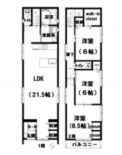 静岡市駿河区馬渕、新築一戸建ての間取り画像です