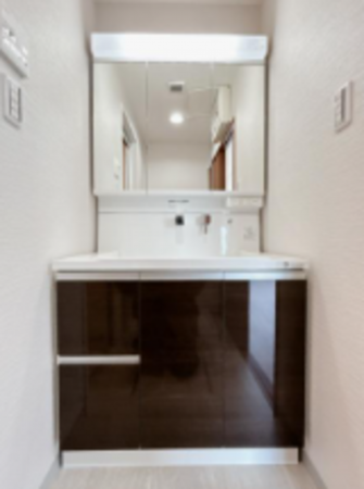 静岡市駿河区丸子新田、マンションの洗面画像です