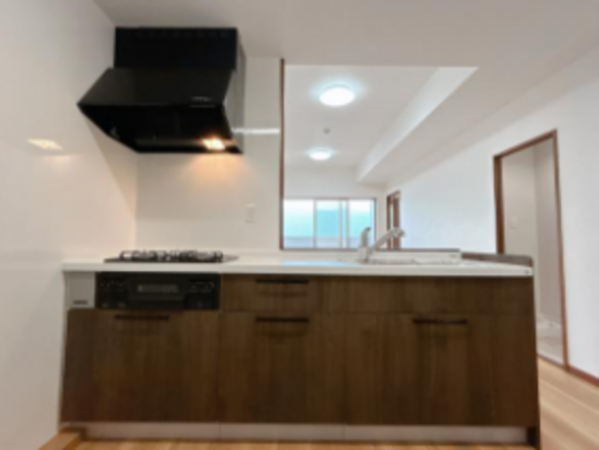 静岡市駿河区丸子新田、マンションのキッチン画像です