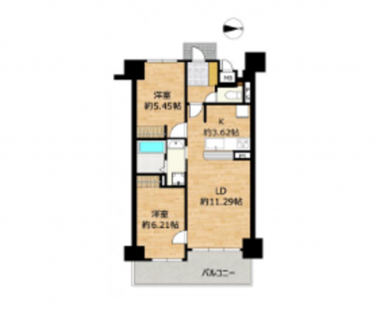 静岡市駿河区丸子新田、マンションの間取り画像です