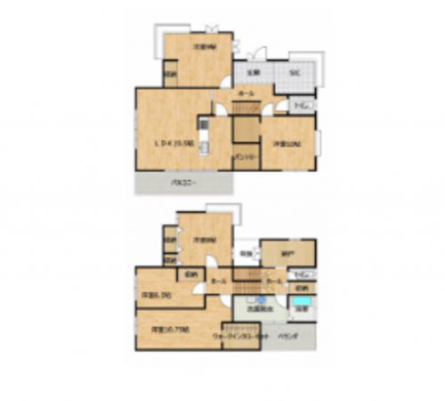 静岡市駿河区聖一色、中古一戸建ての間取り画像です