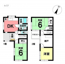 静岡市駿河区中島、中古一戸建ての間取り画像です