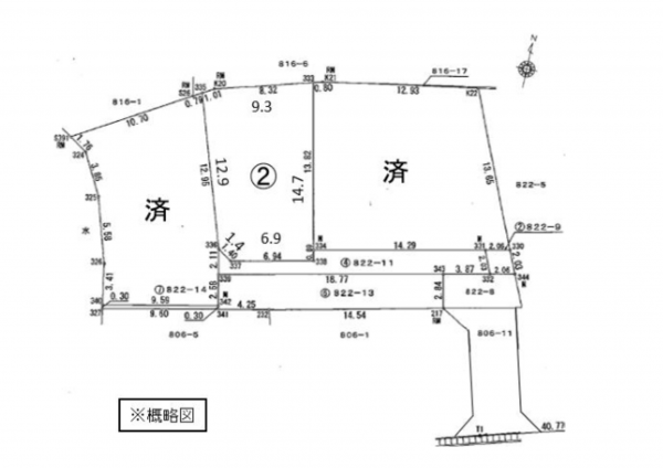 静岡市駿河区向敷地、土地の間取り画像です