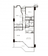 静岡市駿河区桃園町、マンションの間取り画像です