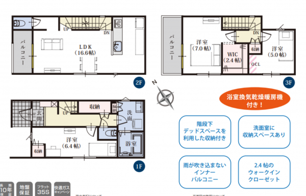 静岡市駿河区中原、新築一戸建ての間取り画像です