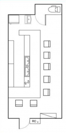 静岡市駿河区中田、収益物件/店舗の間取り画像です