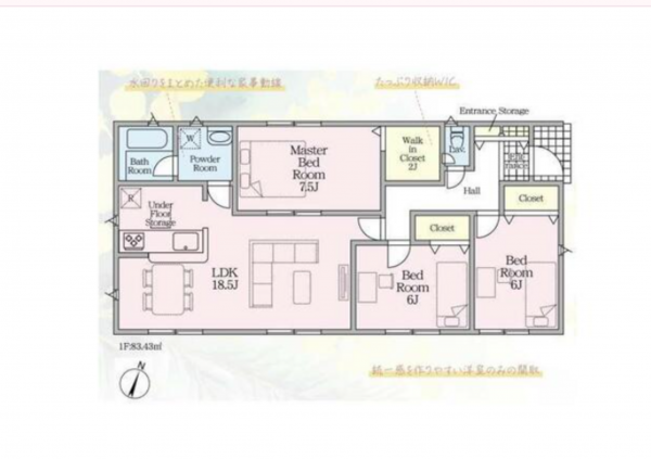 静岡市駿河区用宗、新築一戸建ての間取り画像です