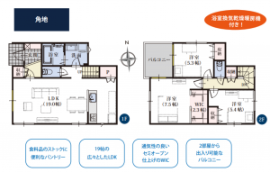 静岡市駿河区向敷地、新築一戸建ての間取り画像です