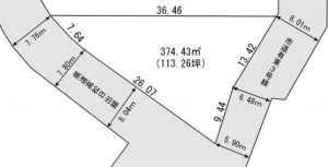 静岡市駿河区有東、土地の間取り画像です