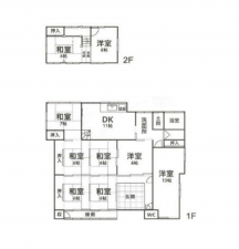 静岡市駿河区石部、中古一戸建ての間取り画像です