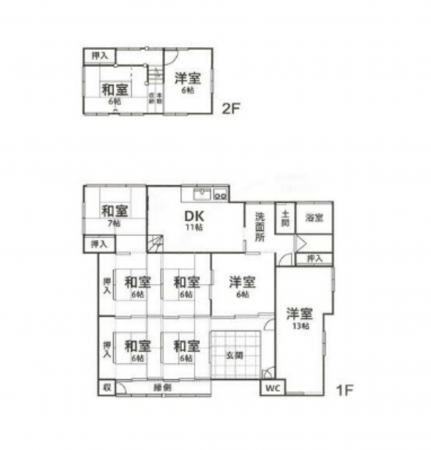 静岡市駿河区石部、中古一戸建ての間取り画像です