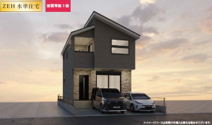静岡市駿河区小鹿、新築一戸建ての完成予想図（外観）画像です