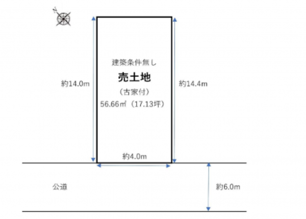 京都市伏見区久我森の宮町、土地の間取り画像です