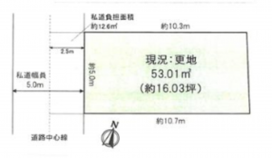 京都市伏見区淀美豆町、土地の間取り画像です