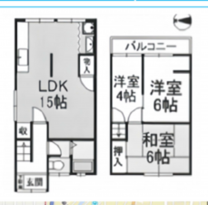 京都市伏見区竹田三ツ杭町、中古一戸建ての間取り画像です