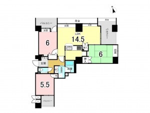 京都市伏見区大阪町、マンションの間取り画像です