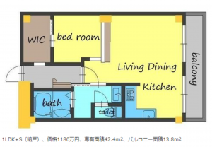 京都市伏見区桃山筒井伊賀東町、マンションの間取り画像です