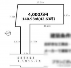 京都市伏見区桃山町泰長老、土地の間取り画像です