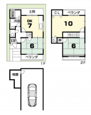 京都市伏見区久我本町、中古一戸建ての間取り画像です