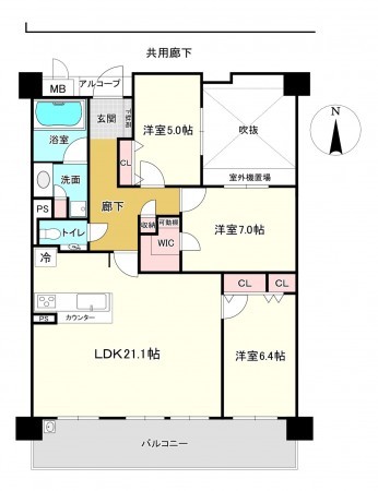 京都市伏見区堀詰町、マンションの間取り画像です