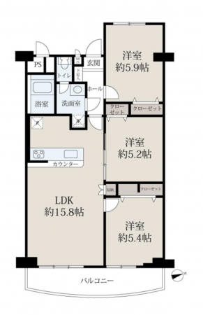 京都市伏見区深草出羽屋敷町、マンションの間取り画像です