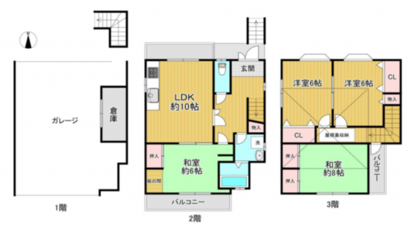 京都市伏見区竹田七瀬川町、中古一戸建ての間取り画像です