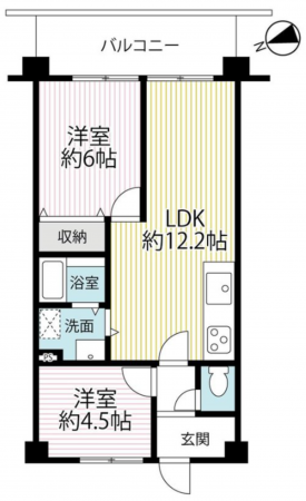 京都市伏見区深草北鍵屋町、マンションの間取り画像です