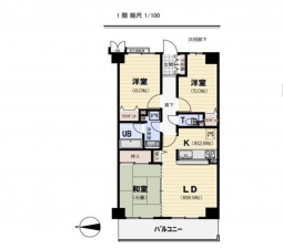 京都市伏見区三栖町、マンションの間取り画像です