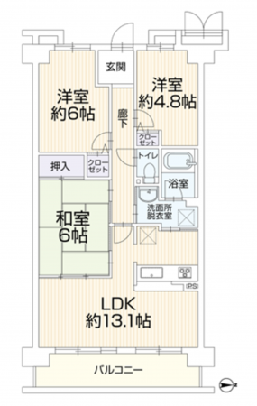 京都市伏見区舞台町、マンションの間取り画像です