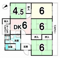 京都市伏見区醍醐上ノ山町、マンションの間取り画像です