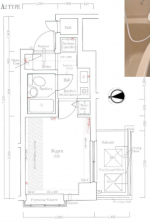 京都市伏見区向島本丸町、マンションの間取り画像です