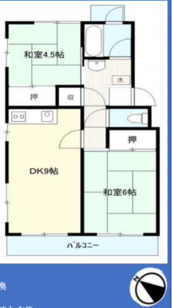 京都市伏見区納所町、マンションの間取り画像です