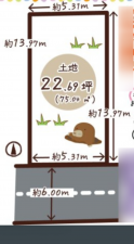 京都市伏見区醍醐南西裏町、土地の間取り画像です