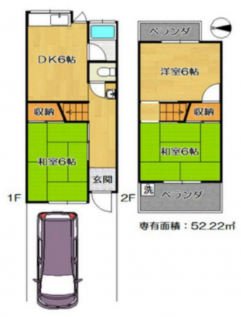 京都市伏見区羽束師志水町、中古一戸建ての間取り画像です