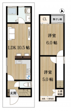 京都市伏見区石田大山町、中古一戸建ての間取り画像です