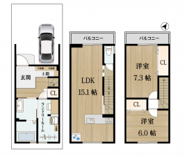 京都市伏見区向島津田町、新築一戸建ての間取り画像です