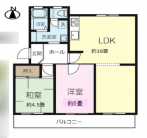 京都市伏見区醍醐上ノ山町、マンションの間取り画像です