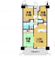 京都市伏見区久我本町、マンションの間取り画像です